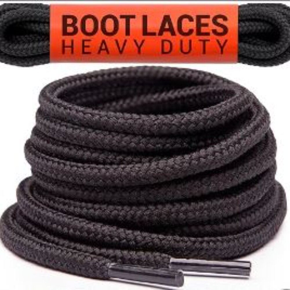 Miscly Round Boot Laces [1 Pair] Heavy Duty and Durable Shoelaces for Boots